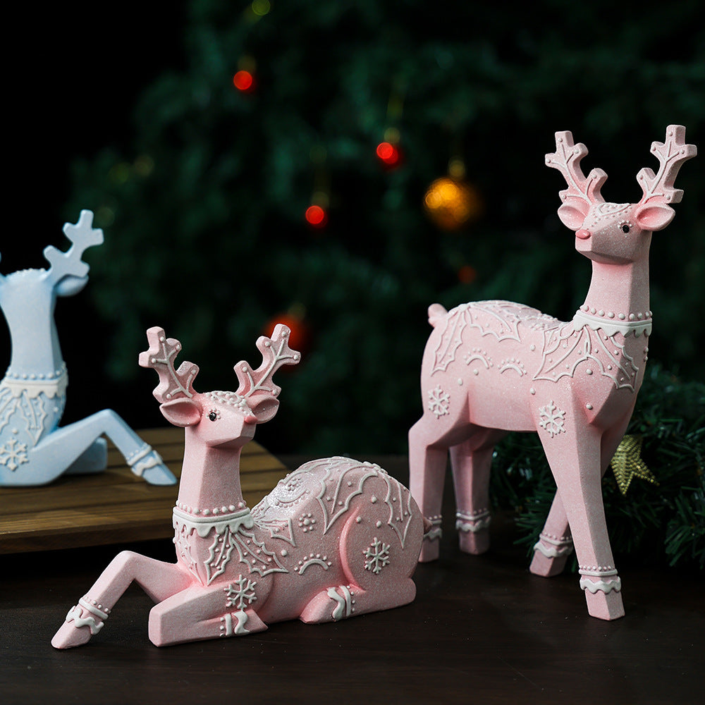 Christmas Deer Resin Ornament Furniture Decoration