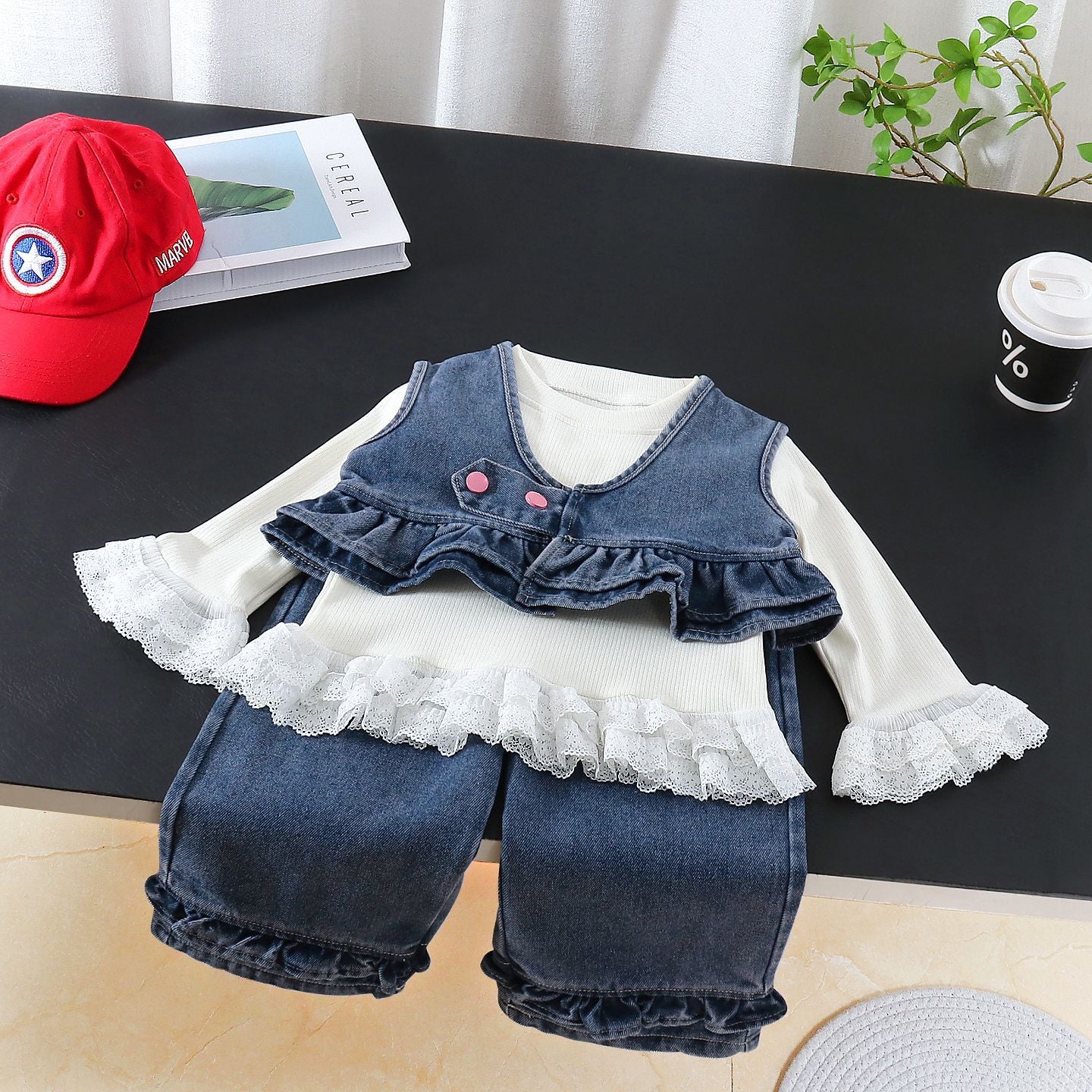 Cowboy vest three piece set