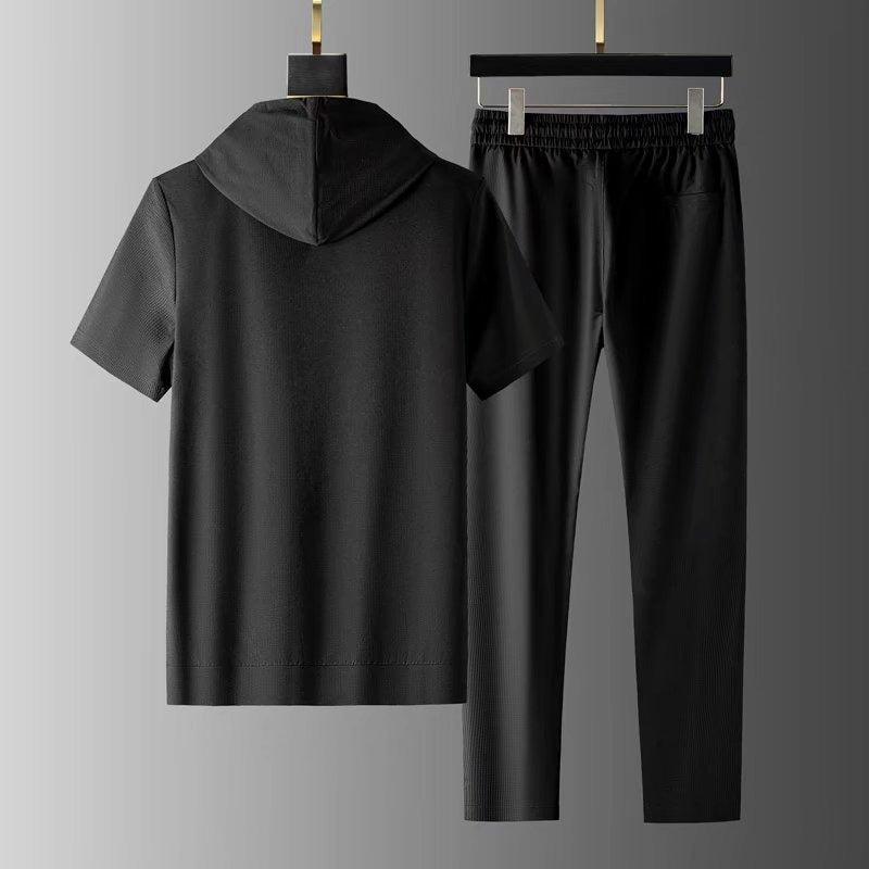 Men's Loose Hooded Sweatshirt Men's Casual Sportswear Top Cardigan Suit
