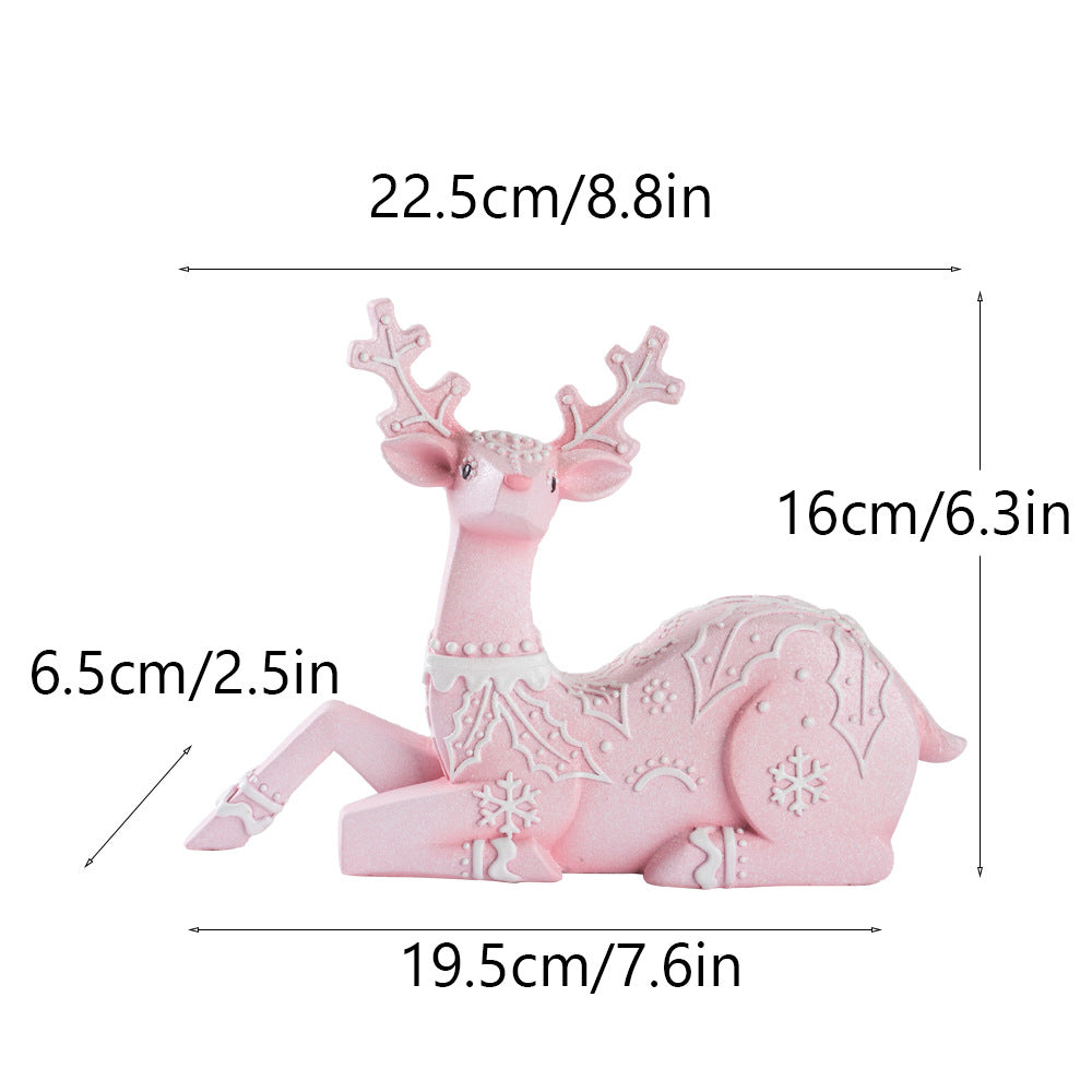 Christmas Deer Resin Ornament Furniture Decoration