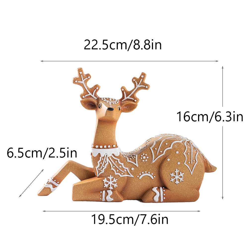 Christmas Deer Resin Ornament Furniture Decoration