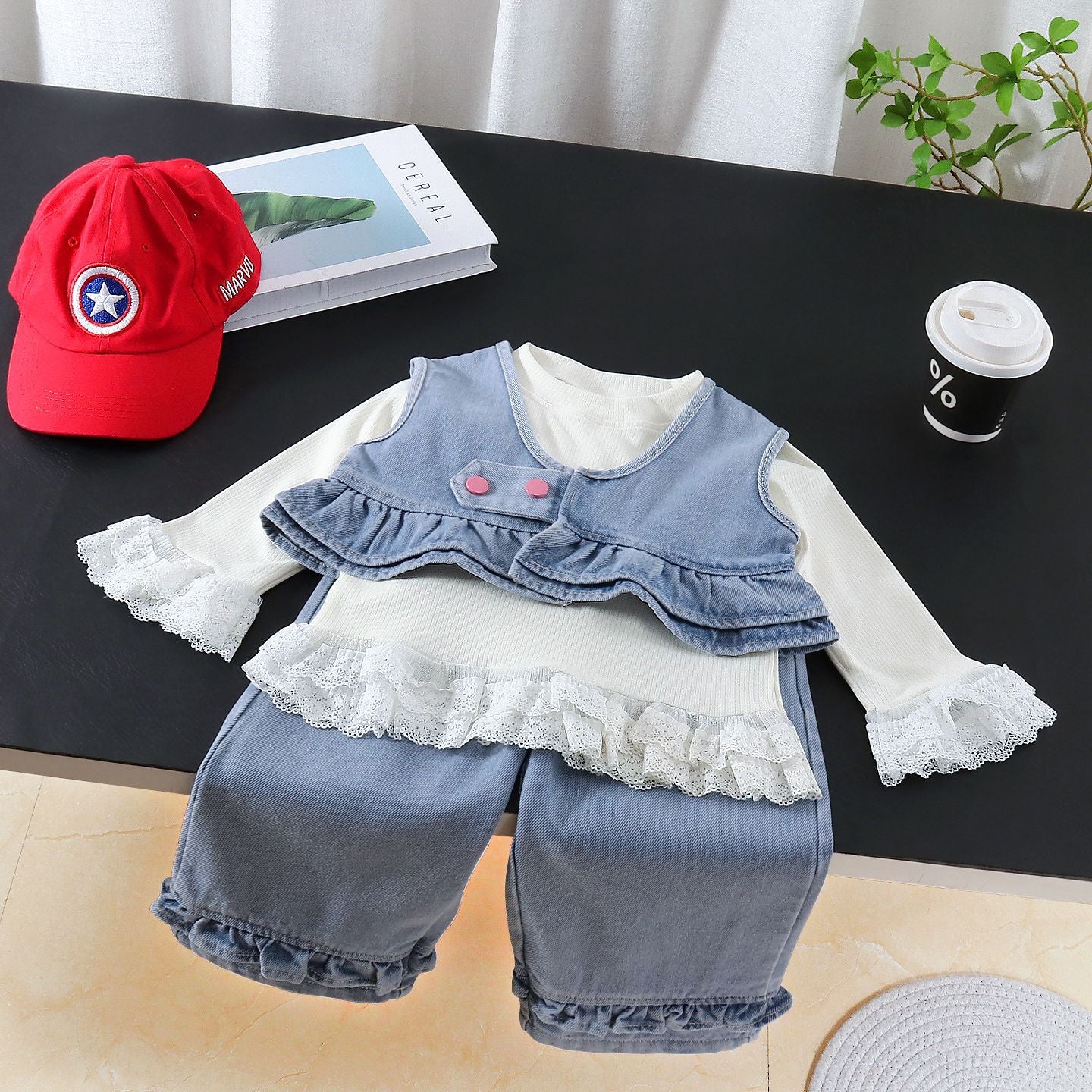 Cowboy vest three piece set