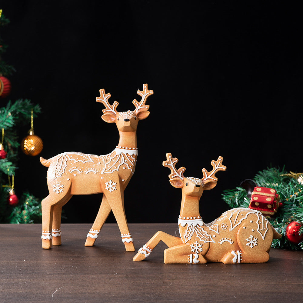 Christmas Deer Resin Ornament Furniture Decoration