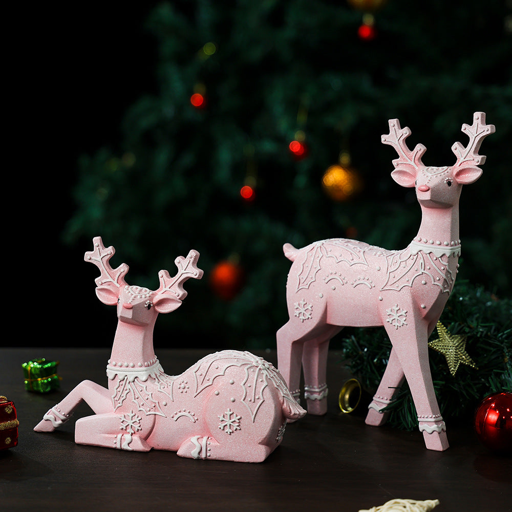 Christmas Deer Resin Ornament Furniture Decoration
