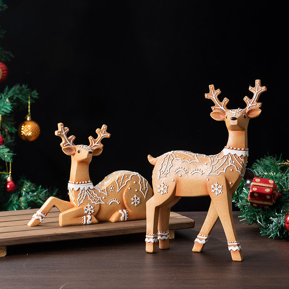 Christmas Deer Resin Ornament Furniture Decoration